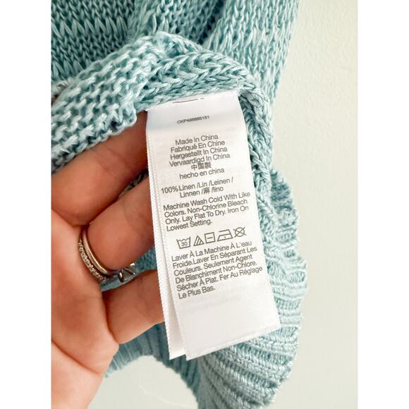 Madewell | Linen Sweater Tank in Dusty Aqua Blue | Sz XL - Picture 5 of 8